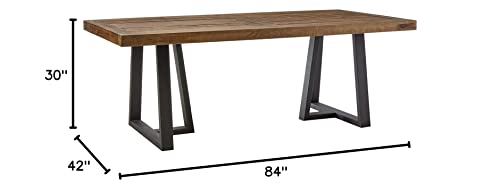 Alpine Furniture Prairie Dining Table, 84" W x 42" D x 30" H, Reclaimed Natural and Black Finish