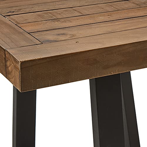 Alpine Furniture Prairie Dining Table, 84" W x 42" D x 30" H, Reclaimed Natural and Black Finish