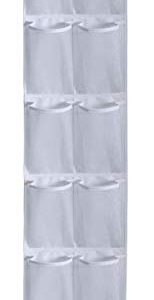 MISSLO Heavy Duty Over The Door Storage with 12 Mesh Pockets (White)