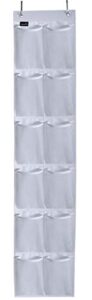 misslo heavy duty over the door storage with 12 mesh pockets (white)