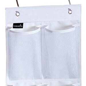 MISSLO Heavy Duty Over The Door Storage with 12 Mesh Pockets (White)