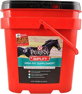 purina amplify | high-fat horse supplement | diet enrichment nuggets - 30 pound (30 lb) pail