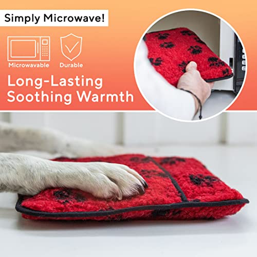 Hottles Microwavable Pet Warming Natural Thermal Heating Pad for Pets, Heated Cat Bed, Now with Paw Print Fleece