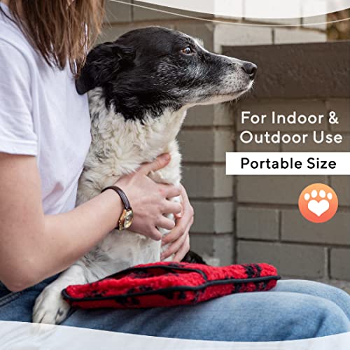 Hottles Microwavable Pet Warming Natural Thermal Heating Pad for Pets, Heated Cat Bed, Now with Paw Print Fleece