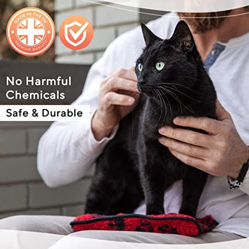 Hottles Microwavable Pet Warming Natural Thermal Heating Pad for Pets, Heated Cat Bed, Now with Paw Print Fleece