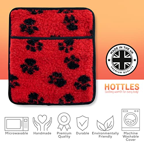 Hottles Microwavable Pet Warming Natural Thermal Heating Pad for Pets, Heated Cat Bed, Now with Paw Print Fleece