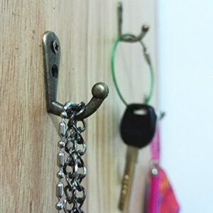 Yansanido Pack of 24 Mini Bronze Tone Vintage Style Double Hole Metal Single Hook Hangers Door Hook Hanging with 48 Screws