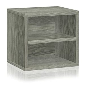 way basics connect shelf cube stackable cubby (tool-free assembly), grey