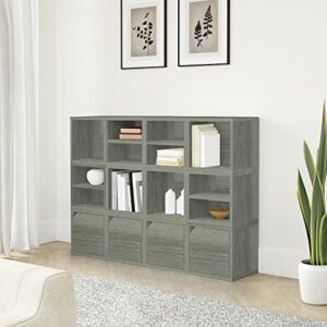 Way Basics Connect Shelf Cube Stackable Cubby (Tool-Free Assembly), Grey