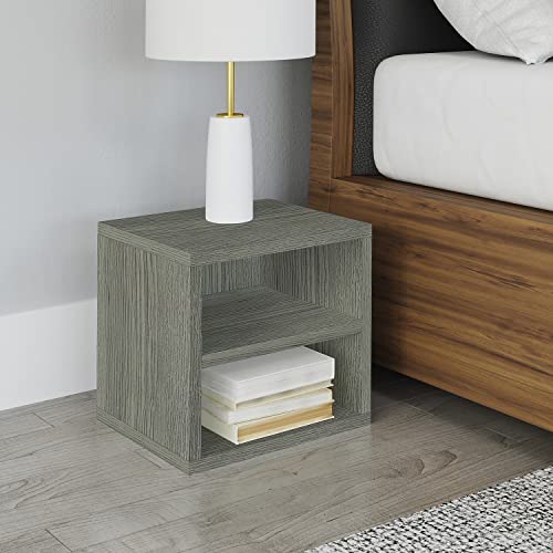 Way Basics Connect Shelf Cube Stackable Cubby (Tool-Free Assembly), Grey