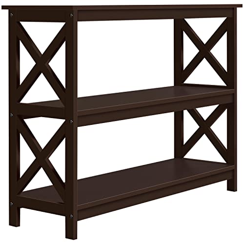 Topeakmart Console Table with Storage, Narrow Long Entryway Table for Small Space, Living Room Accent Furniture, Espresso