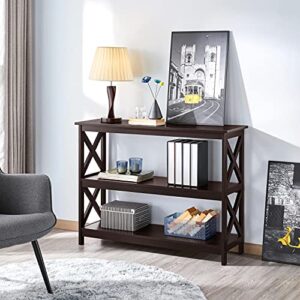 Topeakmart Console Table with Storage, Narrow Long Entryway Table for Small Space, Living Room Accent Furniture, Espresso