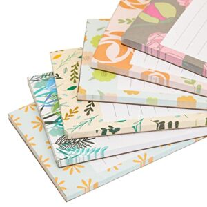 Juvale Floral Magnetic Fridge Notepad with 60 Lined Sheets, 6 Pack Featuring 6 Unique Designs, 9 x 23 cm