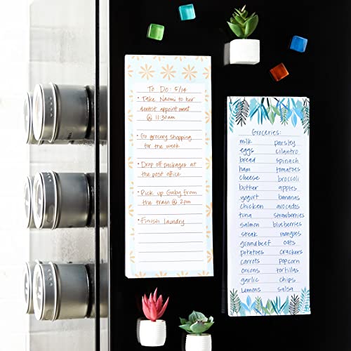 Juvale Floral Magnetic Fridge Notepad with 60 Lined Sheets, 6 Pack Featuring 6 Unique Designs, 9 x 23 cm