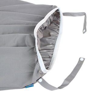 Teamoy (2 Pack) Reusable Pail Liner for Cloth Diaper/Dirty Diapers Wet Bag, Gray Chevron+Slate