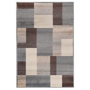 Superior Indoor Large Area Rug, Jute Backed, Perfect For Entryway, Office, Living/ Dining Room, Bedroom, Kitchen, Modern Geometric Patchwork Floor Decor, Clifton Collection, 8' x 10', Grey