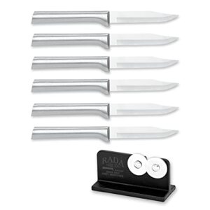 rada cutlery 6 pack paring knife plus r119 knife sharpener
