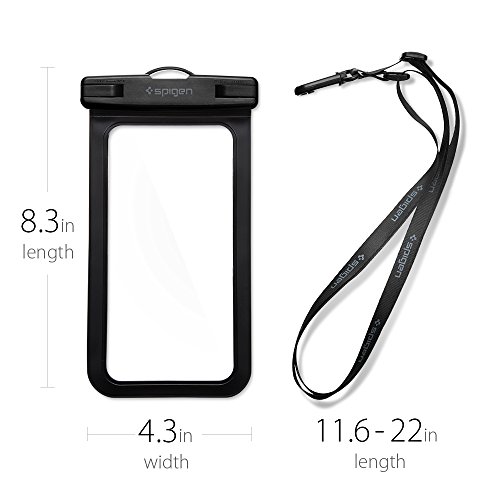 Spigen Universal Waterproof Case Pouch Dry Bag Designed for Most Cell Phone & Accessories Black