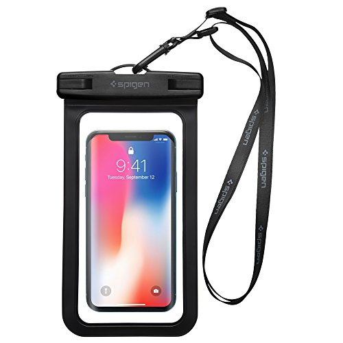 Spigen Universal Waterproof Case Pouch Dry Bag Designed for Most Cell Phone & Accessories Black