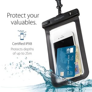 Spigen Universal Waterproof Case Pouch Dry Bag Designed for Most Cell Phone & Accessories Black