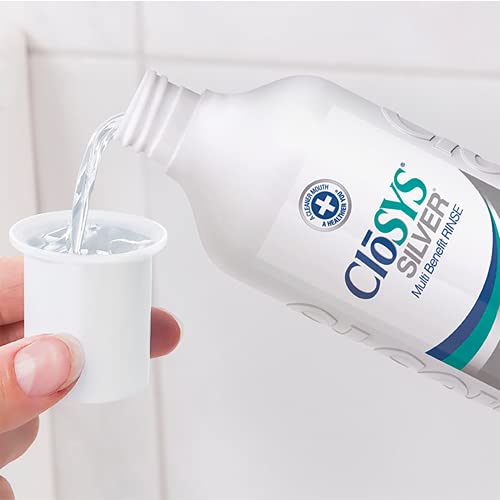 CloSYS Silver Fluoride Mouthwash, 16 Ounce (Pack of 2), Gentle Mint, for Adults 55+, Alcohol Free, Dye Free, pH Balanced, Fights Cavities and Strengthens Tooth Enamel