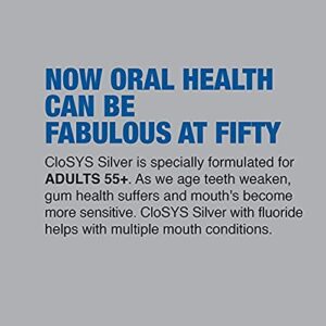 CloSYS Silver Fluoride Mouthwash, 16 Ounce (Pack of 2), Gentle Mint, for Adults 55+, Alcohol Free, Dye Free, pH Balanced, Fights Cavities and Strengthens Tooth Enamel