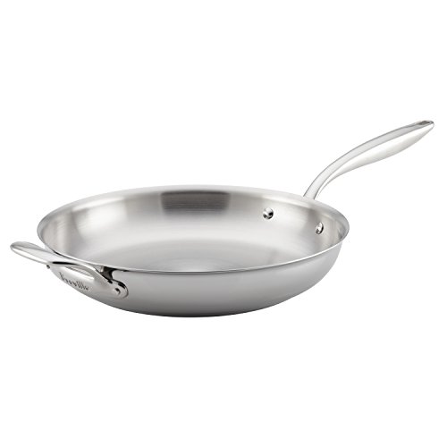 Breville Thermal Pro Stainless Steel Frying Pan / Fry Pan / Skillet with Helper Handle - 12.5 Inch, Silver