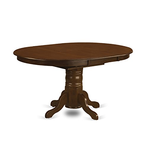 East West Furniture KELY7-ESP-W 7 Piece Dining Table Set Consist of an Oval Dining Room Table with Butterfly Leaf and 6 Wooden Seat Chairs, 42x60 Inch, Espresso