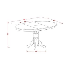 East West Furniture KELY7-ESP-W 7 Piece Dining Table Set Consist of an Oval Dining Room Table with Butterfly Leaf and 6 Wooden Seat Chairs, 42x60 Inch, Espresso