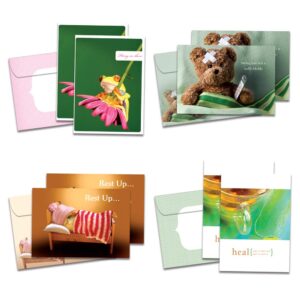 tree-free greetings hang in there, rest up and heal get well card assortment, 5 x 7 inches, 8 cards and envelopes per set (ga31531)