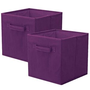shellkingdom storage bins, foldable fabric storage cubes and cloth storage organizer drawer for closet and toys storage,2 pack（purple）