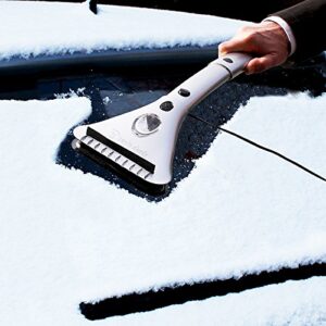 Zento Deals Heated Car Window Snow/Ice Scraper with Light - Extendable 12V LED Light with 15.8 feet Long Cord
