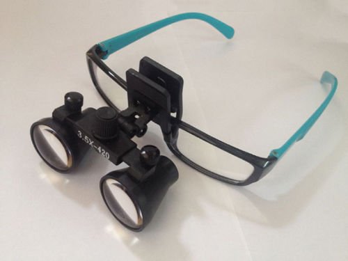 NSKI 3.5X420mm Binocular Plastic Clip Loupes DY-110 Lab Head Magnifier w/Clip-on