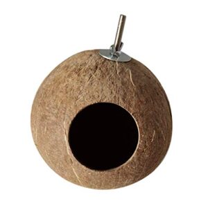 OMEM Bird Coconut House,Hamster House,Coconut Shells can Fixed in Bamboo, Birdcages, Hamster Cages (L)