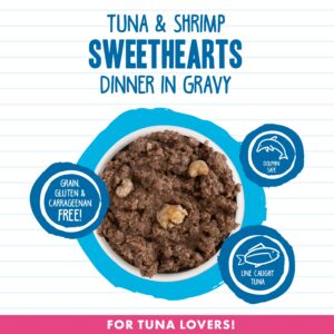 Best Feline Friend (B.F.F.) Tuna & Shrimp Sweethearts with Red Meat Tuna & Shrimp in Gravy Cat Food by Weruva, 3oz Can (Pack of 24)