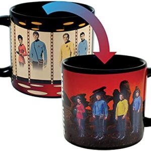 Star Trek Transporter Heat Changing Mug - Add Coffee or Tea and Kirk, Spock, McCoy and Uhura Appear on the Planet's Surface - Comes in a Fun Box,14 oz