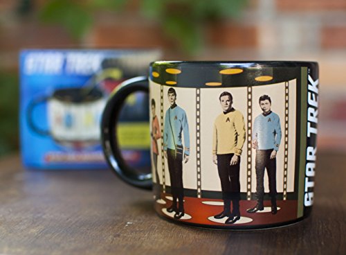 Star Trek Transporter Heat Changing Mug - Add Coffee or Tea and Kirk, Spock, McCoy and Uhura Appear on the Planet's Surface - Comes in a Fun Box,14 oz