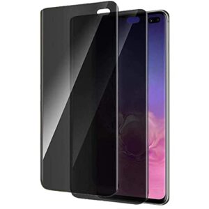 [2 pack] ywxtw galaxy s10 plus privacy screen protector, tempered glass anti-spy 9h hardness black film for samsung galaxy s10 plus, 3d touch anti-peek anti-scratch bubble free easy install