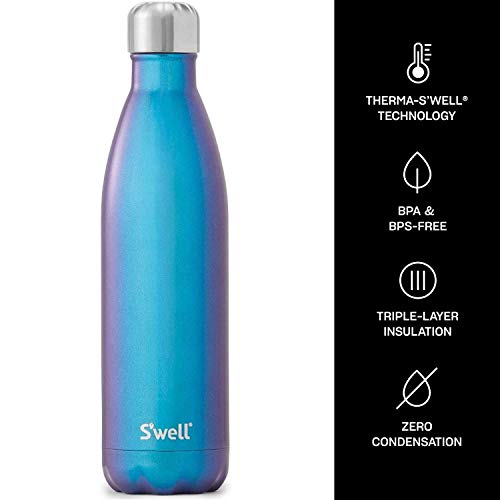 S'well Stainless Steel Water Bottle - 25 Fl Oz - Neptune - Triple-Layered Vacuum-Insulated Containers Keeps Drinks Cold for 48 Hours and Hot for 24 - BPA-Free - Perfect for the Go