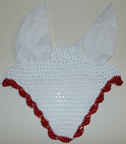 Avani Creations Ad Horse Ear Net Crochet Fly Veil Equestrian Fly Bonnet/veil/mask Standard Size