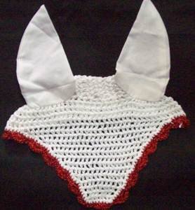 Avani Creations Ad Horse Ear Net Crochet Fly Veil Equestrian Fly Bonnet/veil/mask Standard Size