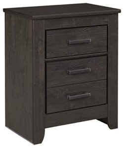 signature design by ashley brinxton urban contemporary 2 drawer nightstand, charcoal