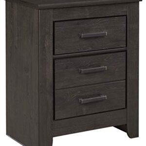 Signature Design by Ashley Brinxton Urban Contemporary 2 Drawer Nightstand, Charcoal