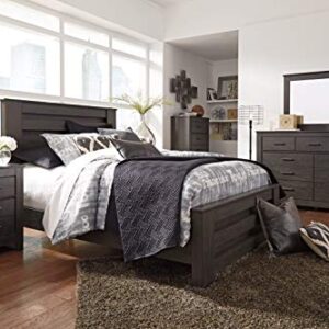 Signature Design by Ashley Brinxton Urban Contemporary 2 Drawer Nightstand, Charcoal