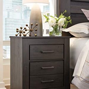 Signature Design by Ashley Brinxton Urban Contemporary 2 Drawer Nightstand, Charcoal