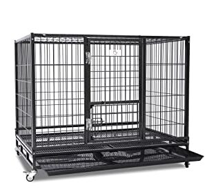 Homey Pet 43" Stackable Heavy Duty Cage W/Feeding Door, Casters and Tray