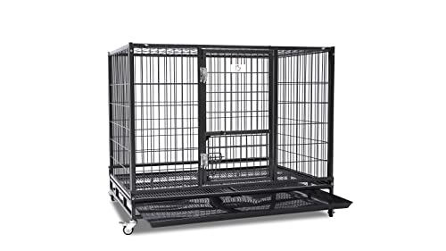 Homey Pet 43" Stackable Heavy Duty Cage W/Feeding Door, Casters and Tray