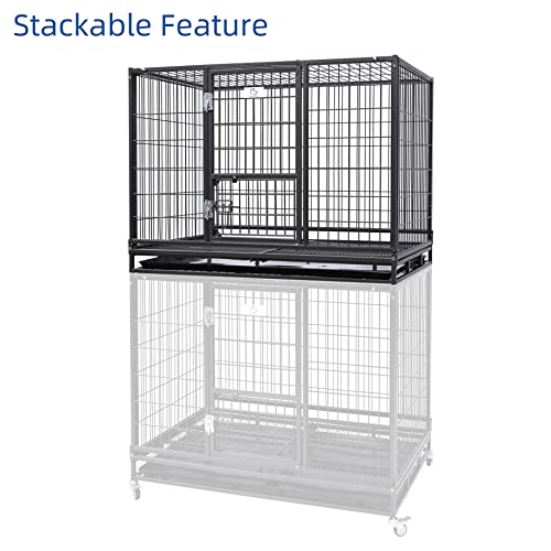 Homey Pet 43" Stackable Heavy Duty Cage W/Feeding Door, Casters and Tray