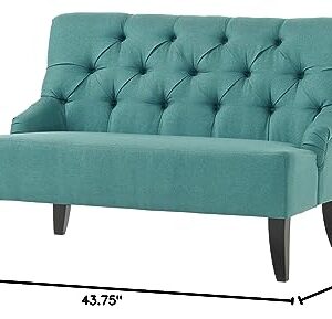 Christopher Knight Home Nicole Fabric Settee, Dark Teal