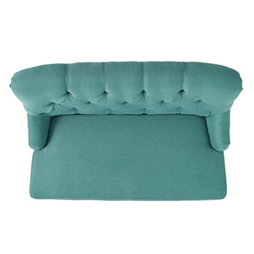 Christopher Knight Home Nicole Fabric Settee, Dark Teal